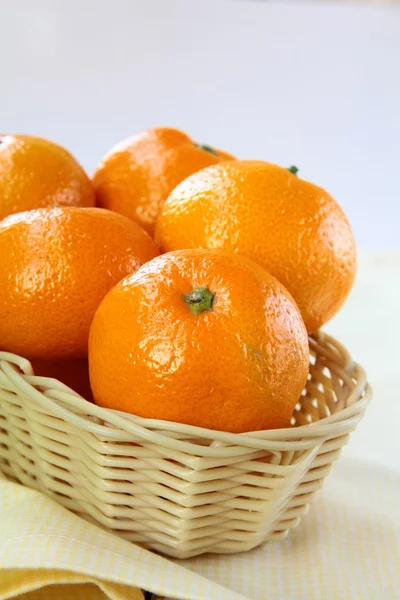 stock image Fresh mandarin orange in a basket