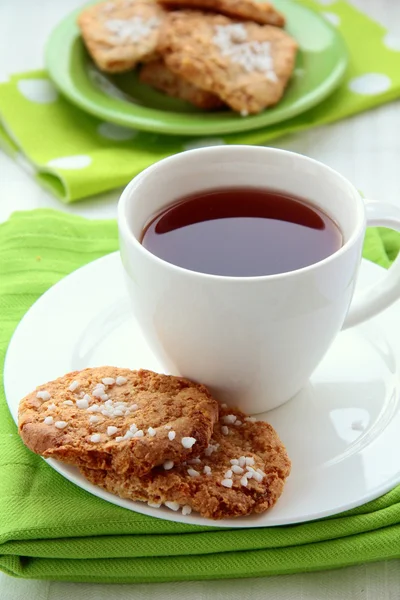 Cup of tea and cookes — Stock Photo, Image