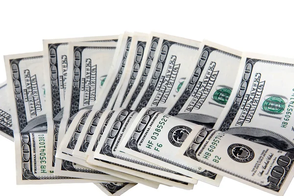 Lot Dollars Isolated White Background — Stock Photo, Image