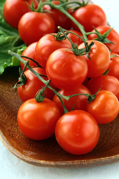 Tomatoes Cherry Wooden Board — Stock Photo, Image