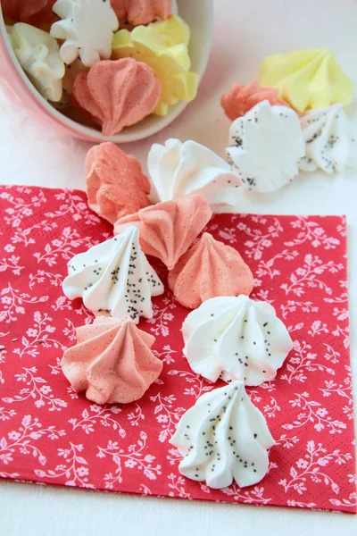 Colorful meringue beze cookies — Stock Photo, Image