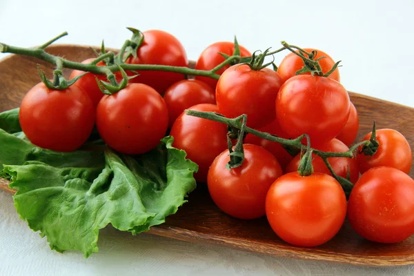 stock image Tomatoes Cherry on wooden board