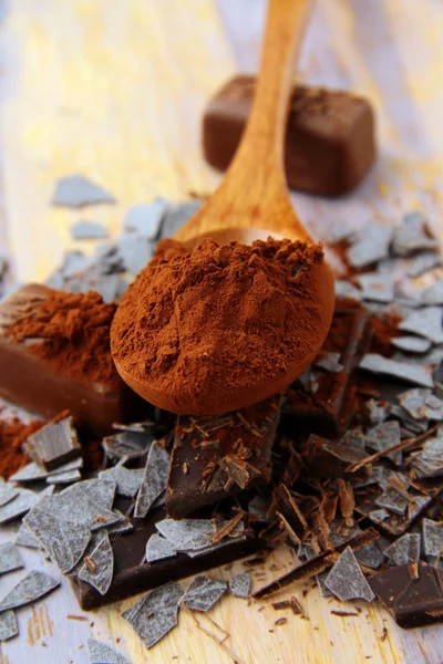 Натюрморт Шоколадное Какао Шоколадная Стружка Конфеты — стоковое фото