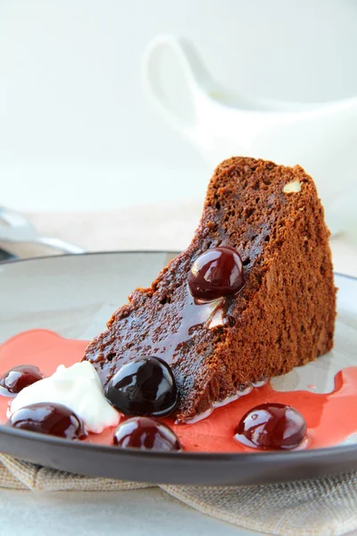 Шоколадний Торт Шоколадною Глазур — стокове фото