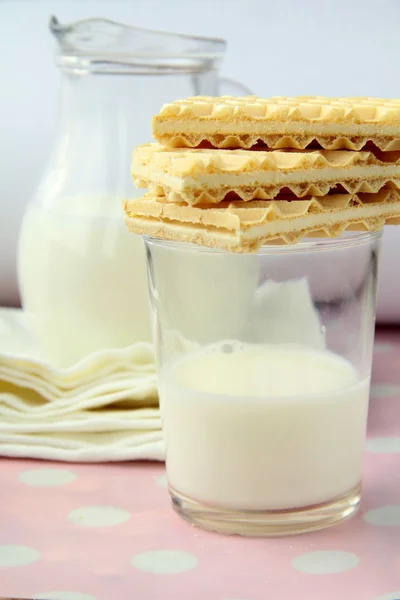 Fresh Milk Jug Glass Cookies — Stock Photo, Image