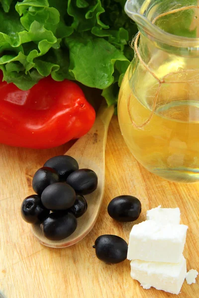 Ingrediënten voor een Griekse salade — Stockfoto