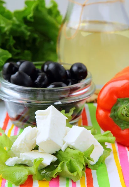 Zutaten für einen griechischen Salat — Stockfoto