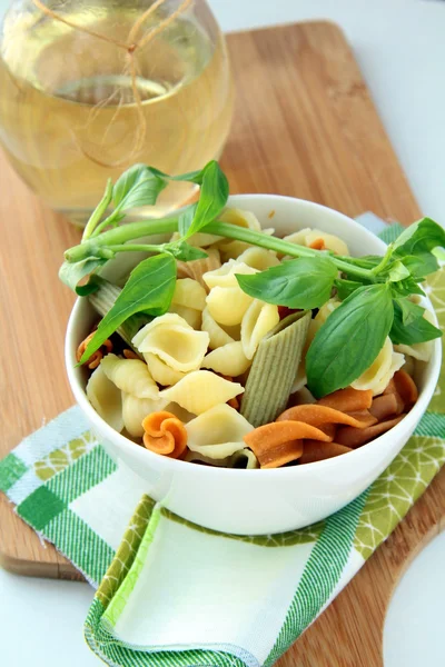 Pasta with Italian pesto sauce — Stock Photo, Image