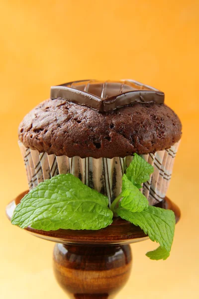 Σοκολάτα cupcake με σοκολάτα διακόσμηση — Φωτογραφία Αρχείου
