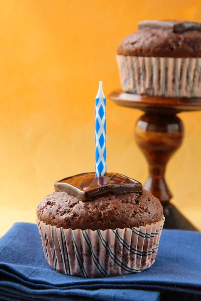 Schokolade Cupcake mit Schokoladendekoration — Stockfoto