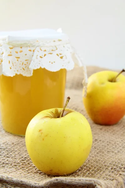 Stock image Apple jam in a glass jar