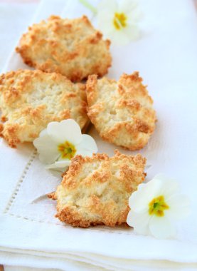 Coconut cookies with flowers clipart