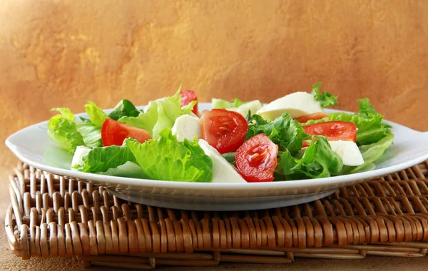 Salad with tomatoes and mozzarella — Stock Photo, Image