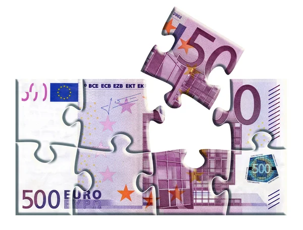500 eurosedler puslespil - Stock-foto