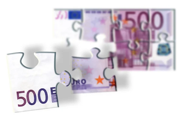 500 eurosedler puslespil - Stock-foto
