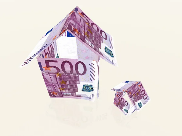Casa feita a partir de notas de 500 euros — Fotografia de Stock