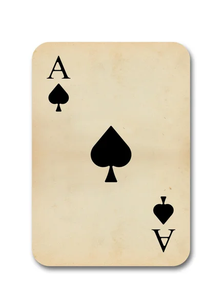 Isolated old vintage aces card