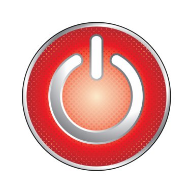 Red power button icon clipart