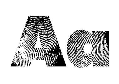 Finger print alphabet clipart