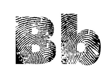 Finger print alphabet clipart