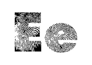 Finger print alphabet clipart