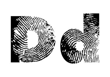 Finger print alphabet clipart