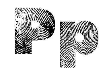 Finger print alphabet clipart