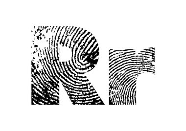 Finger print alphabet clipart