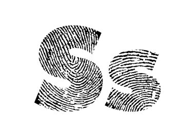 Finger print alphabet clipart