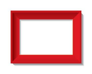 Red empty photo frame - vector clipart