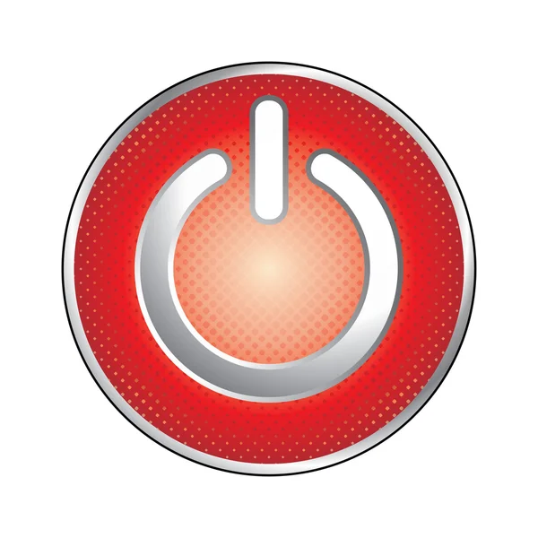 Icône bouton d'alimentation rouge — Image vectorielle