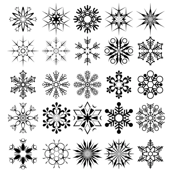 Векторная коллекция снежинок — стоковый вектор