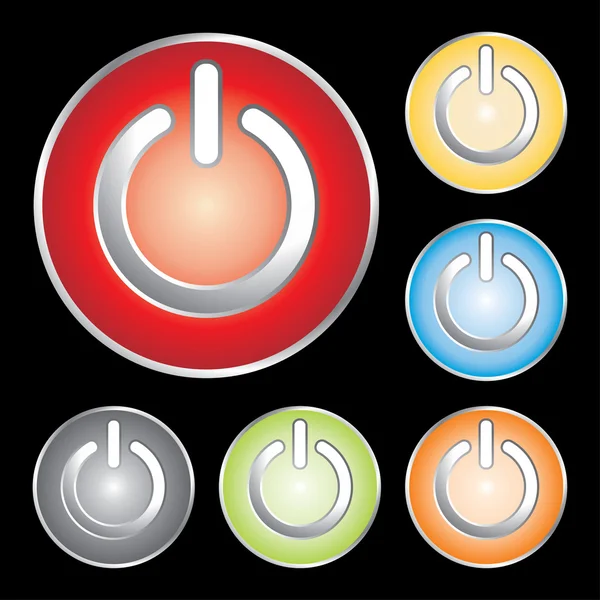 Botón de encendido icono conjunto — Archivo Imágenes Vectoriales