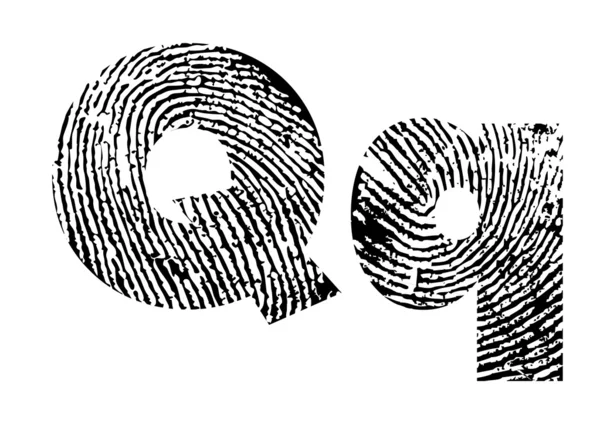 指文字の印刷 — ストックベクタ