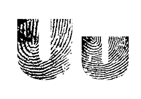 Alfabeto delle impronte digitali — Vettoriale Stock