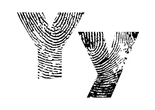 Alphabet empreintes digitales — Image vectorielle