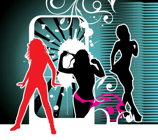 Chicas de fiesta (ilustración vectorial) — Vector de stock