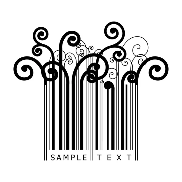 Floral barcode — Stockvector