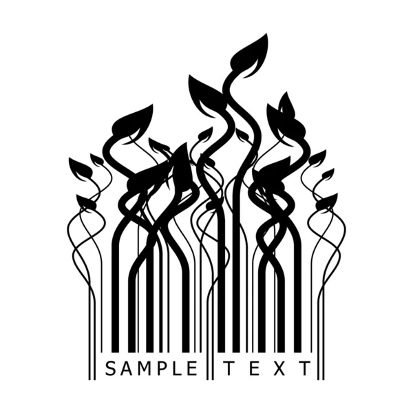 Floral barcode — Stock Vector