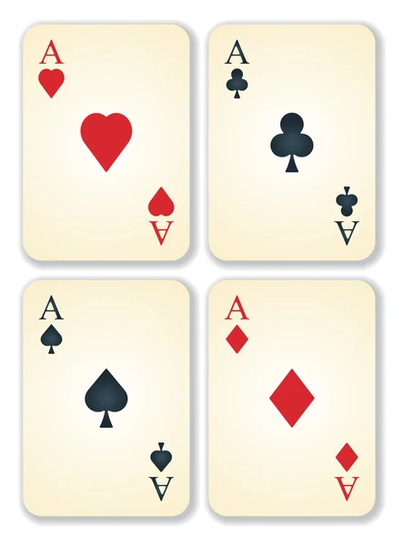 Vector version of old vintage aces cards — Stock Vector