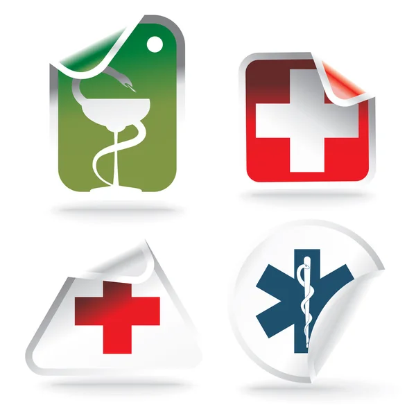 stock vector Medical symbols on stickers