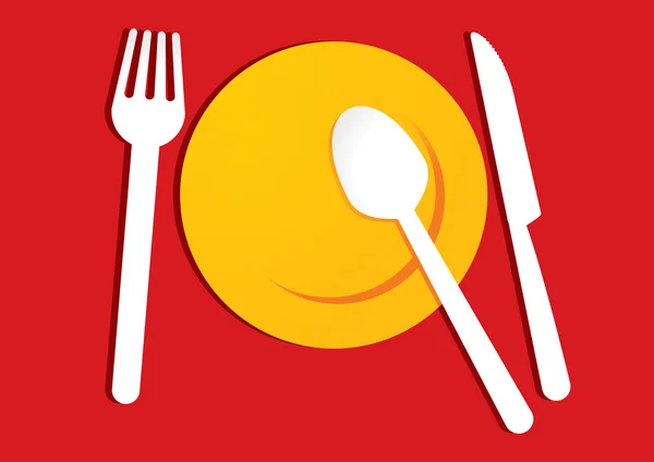 Gelber Teller auf rotem Hintergrund — Stockvektor