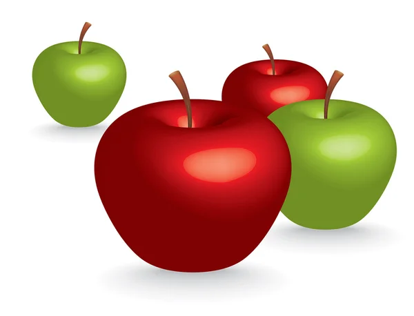 3D apples — Stock Vector