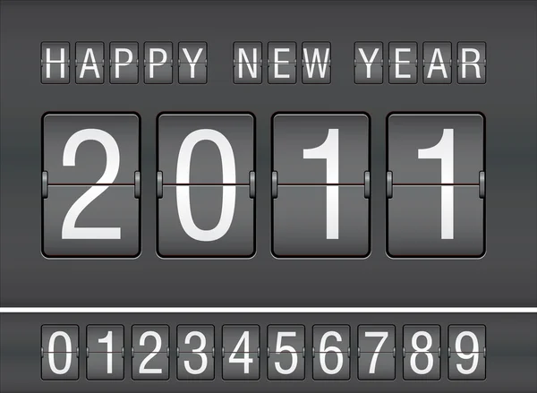 可编辑 2011年新机械记分板上的一年 — 图库矢量图片