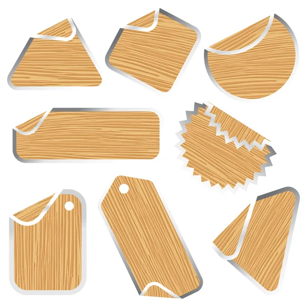 stock vector Blank wooden stickers