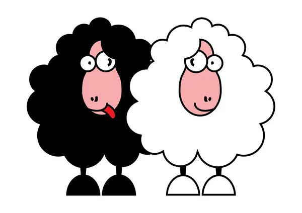 Rolig svart och vitt fåren — Stock vektor