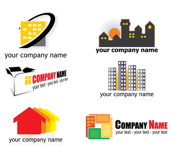 Logos immobiliari — Vettoriale Stock