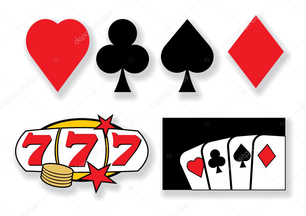 Vector playing cards and casino design elements