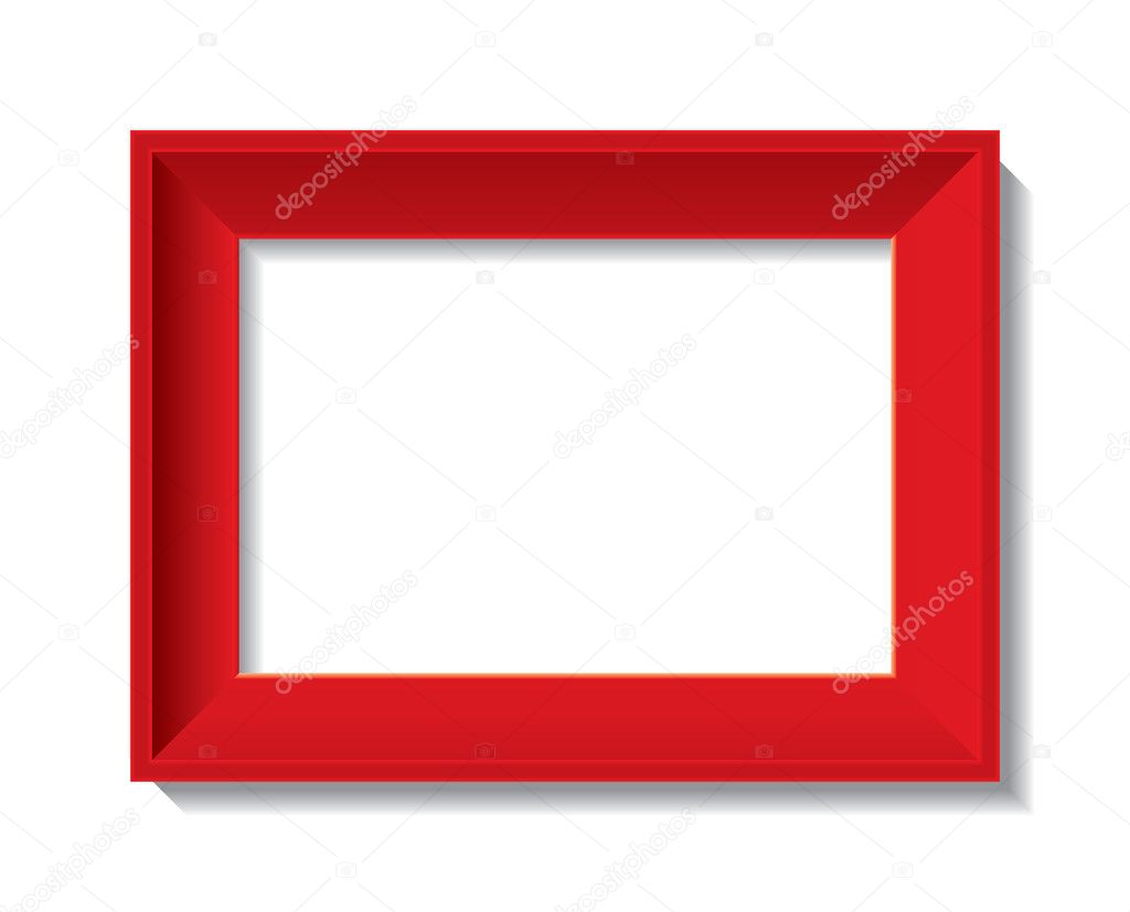 Red empty photo frame - vector