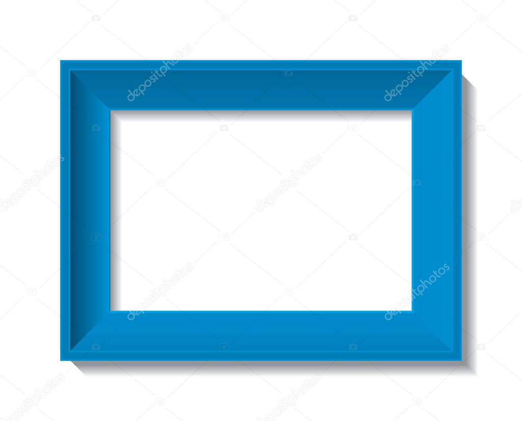 Blue empty photo frame - vector